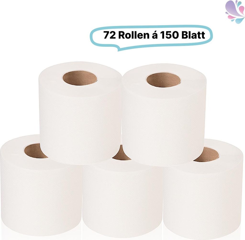 Toilettenpapier, 72 Haushaltsrollen, 4-lagig, weiß, Zellstoff, wasserlöslich, WEPA-prestige supersoft, 10.800 Blatt, 9,5x13cm