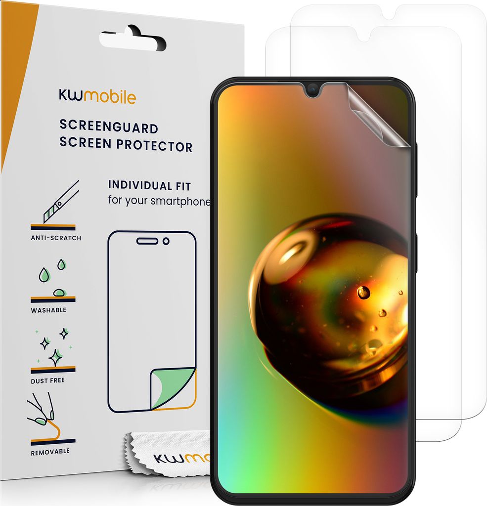 kwmobile 3x Displayschutzfolie kompatibel mit Samsung Galaxy A34 5G Folie - klare Schutzfolien Set in transparent