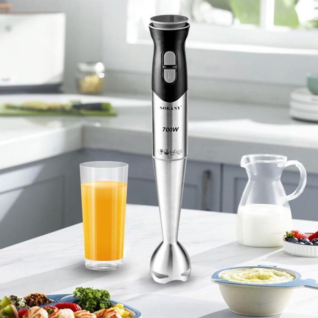 Stabmixer – 700 W – Edelstahl – 2 Geschwindigkeitsstufen – Leicht zu reinigen