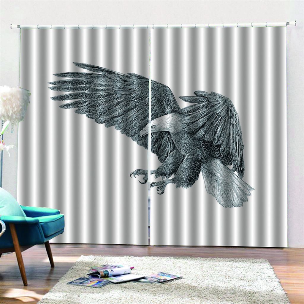 Icegrey 2 Stš¹ck Tiere Gardinen Vorh?nge Verdunkelungsvorh?nge Blickdicht 3D Curtain Schlafzimmer Wohnzimmer mit Haken, Stil 11, 264x160cm