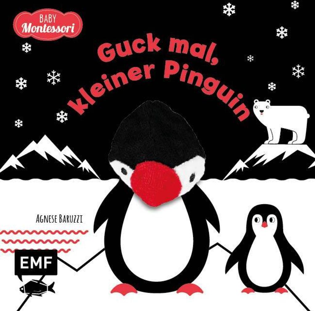 Kontrastbuch für Babys mit Fingerpuppe: Guck mal, kleiner Pinguin