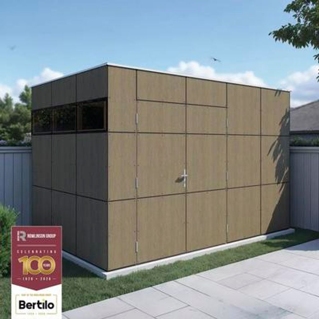 Gartenhaus Bertilo Trespa HPL Design 2 345 x 236 cm Milano Grigio Holzoptik