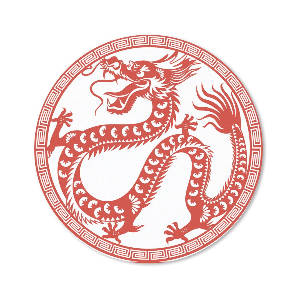 MuchoWow Mauspad Mousepad Scherenschnittkunst Chinesischer Drache 30x30 cm - Mousepads - Maus Mat - Pad - Mausunterlage - Tischunterlage - Schrei...