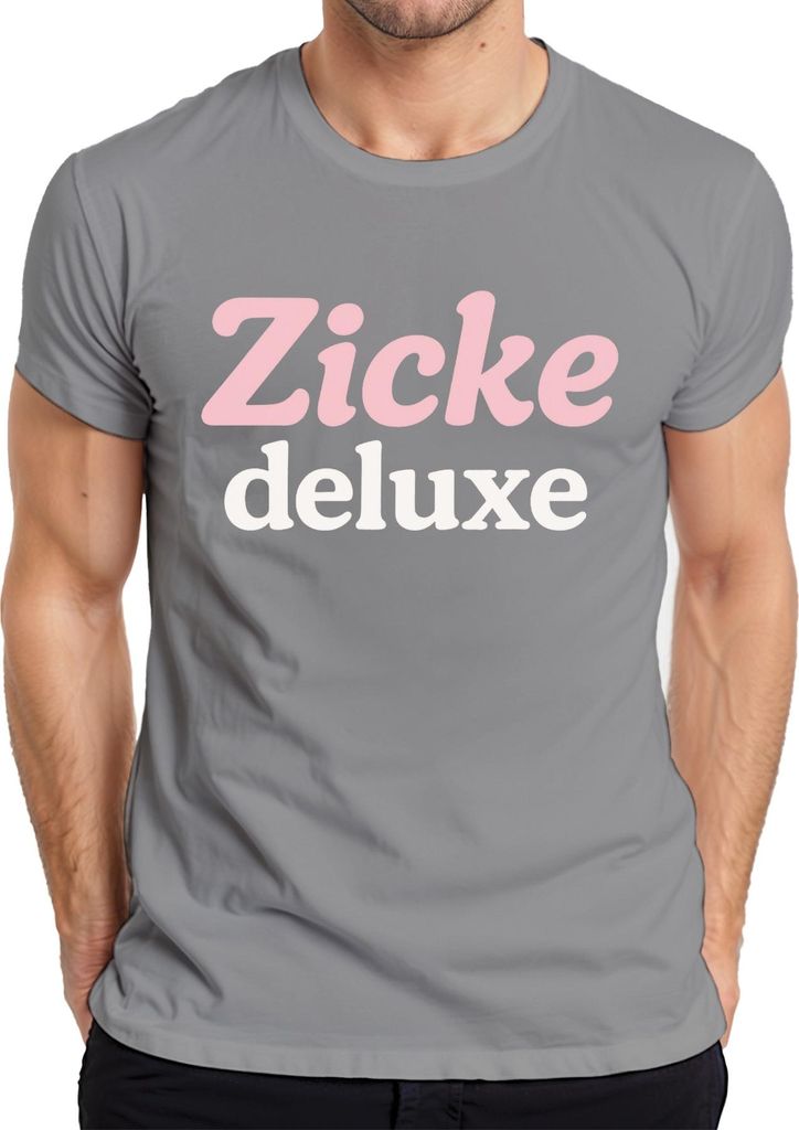 Zicke deluxe frech Spruch Frauen Damen Geschenk rosa Pastell Herren T-Shirt, Grau, XL