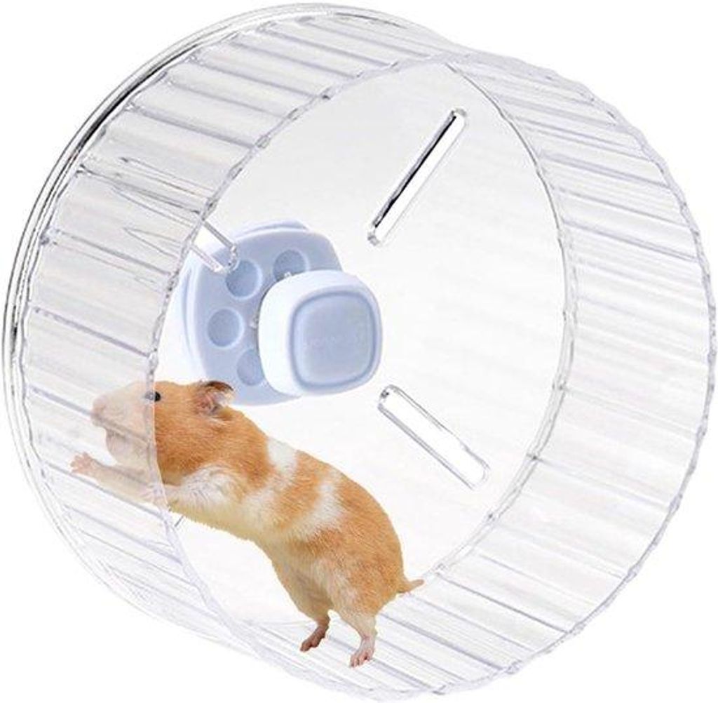Großer stiller Hamsterrad Transparent Kunststoff 17cm