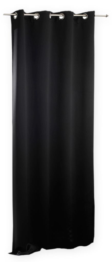 Verdunklungsvorhang Uni schwarz 135 x 245 Ösen