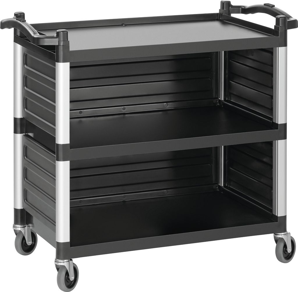 Bartscher TSA300V, Aluminium, Kunststoff, Schwarz, Silber, 120 kg, 3 Regale, 10 cm, Drehring