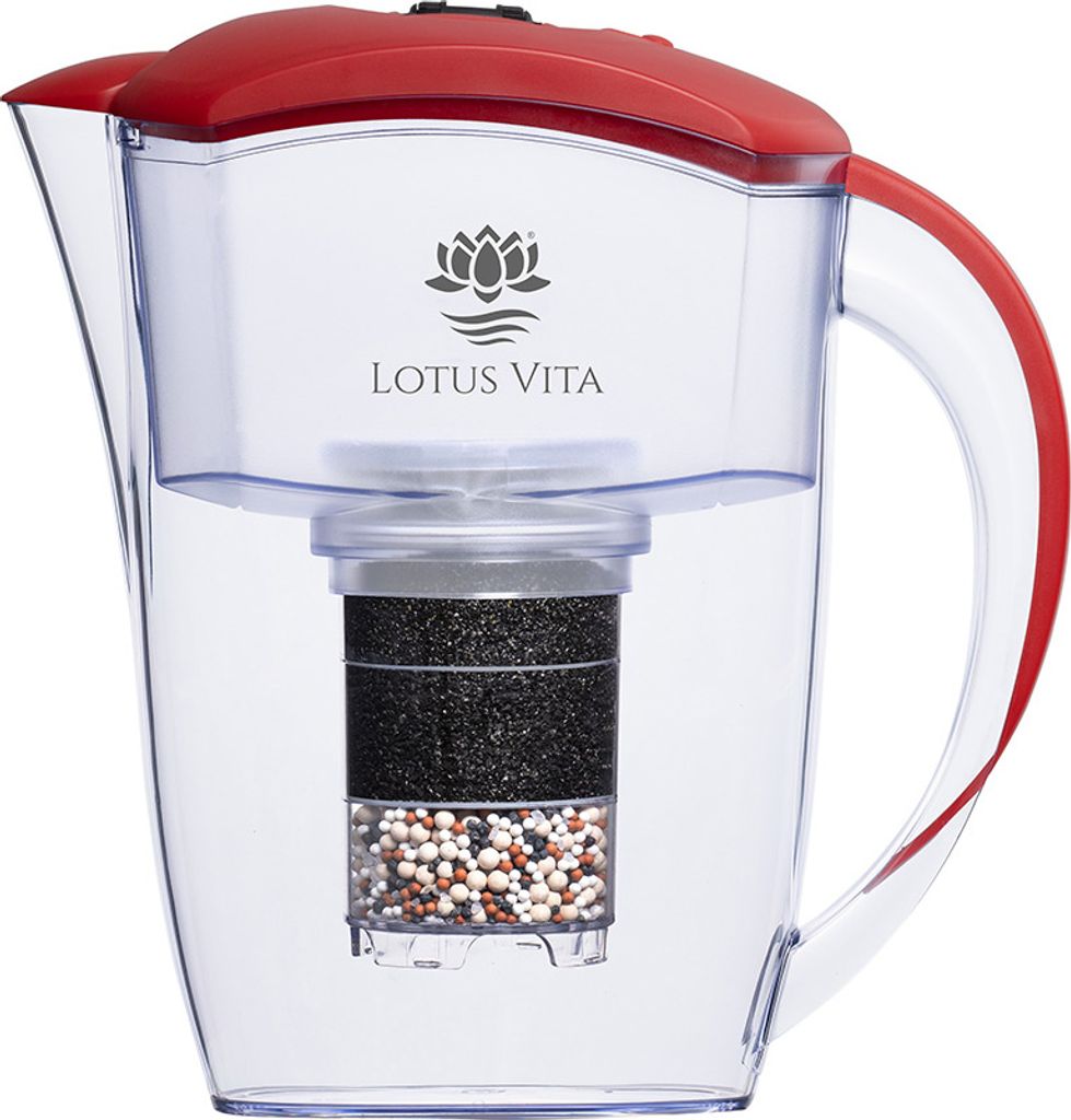Lotus Vita Wasserfilter Kanne Esprit 1,3L - Rot - Natura Plus