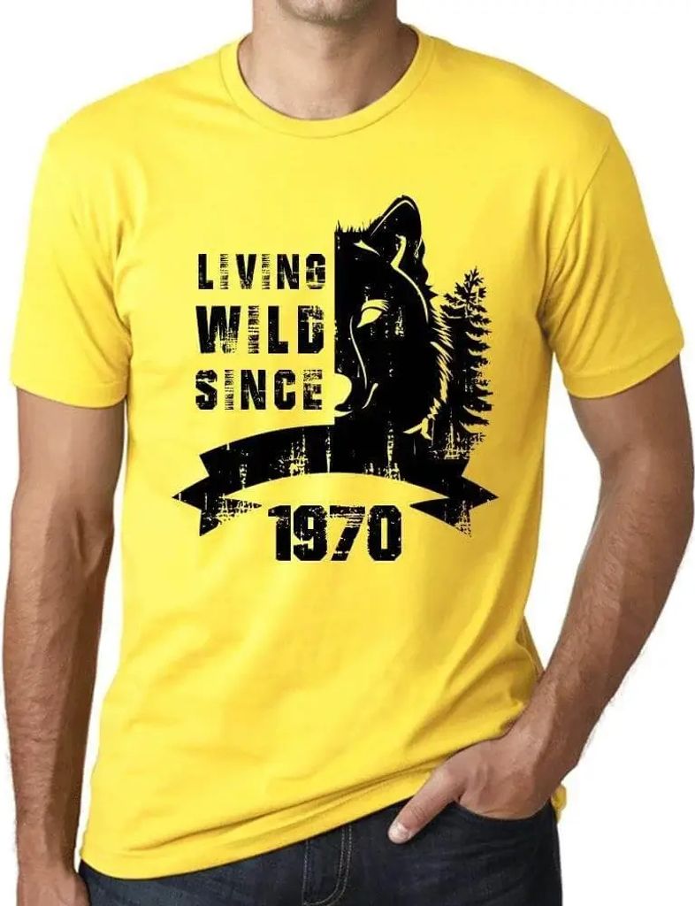 Herren Grafik T-Shirt Wildes Leben seit 1970 – Living Wild Since 1970 – Geschenk 54. Geburtstag Jahrestag 54 Jahre Jubiläum 54 Jährige Mann J...