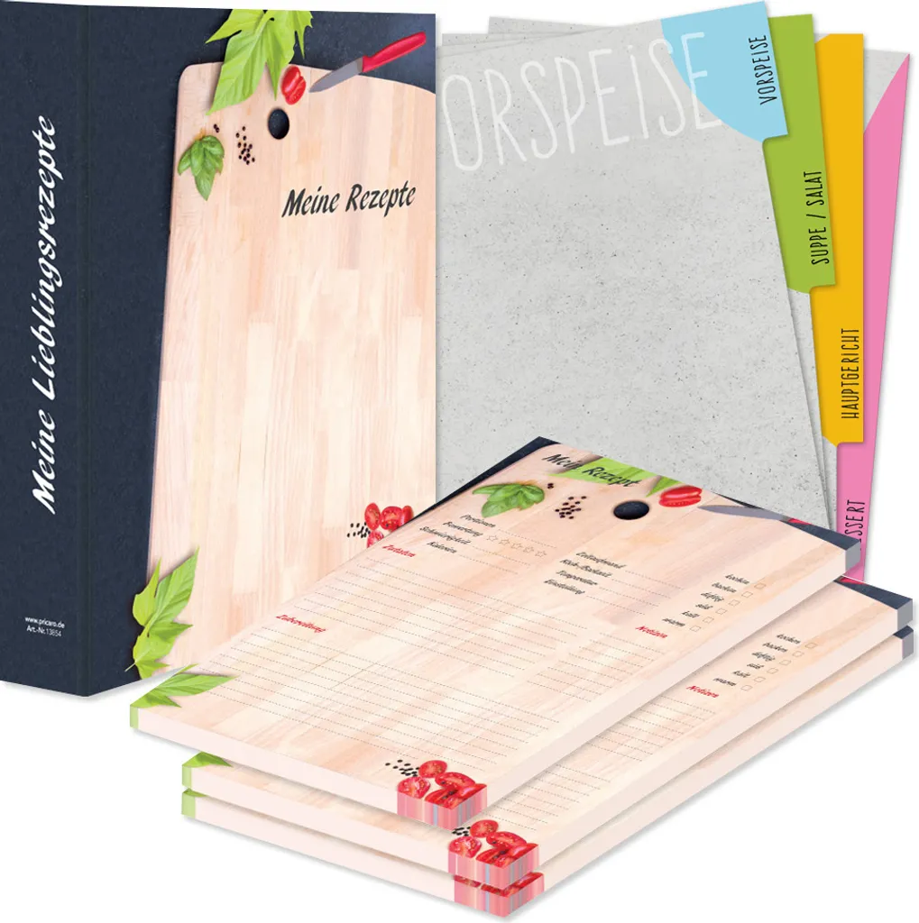 Set 8 Cartelle Ricette PRICARO A4 - Custodisci la tua Tradizione