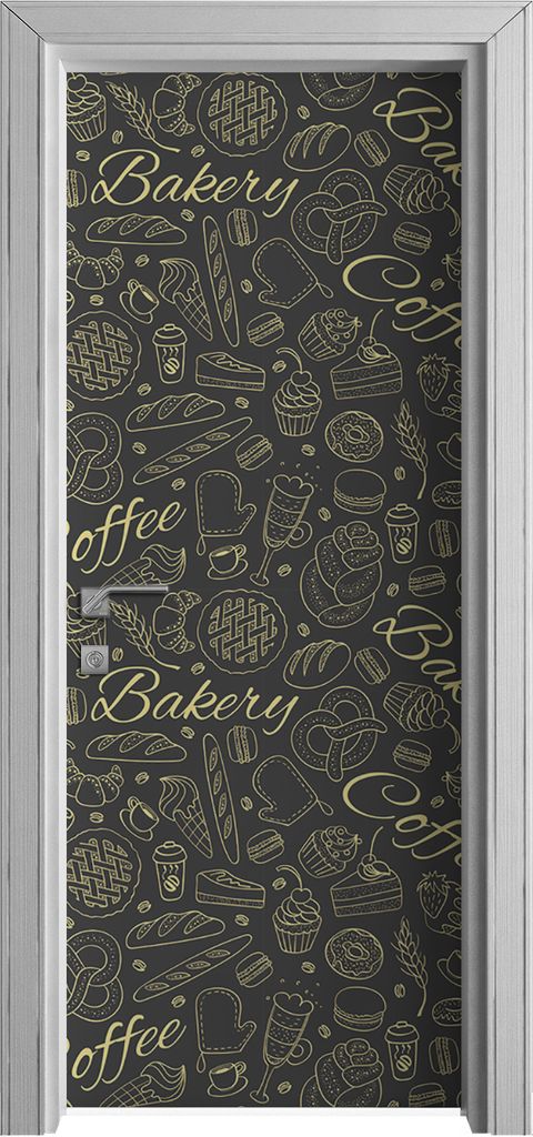 Tür Selbstklebende 80x210 cm Türfolie Türtapete Klebefolie - Bäckerei Brot Cafe