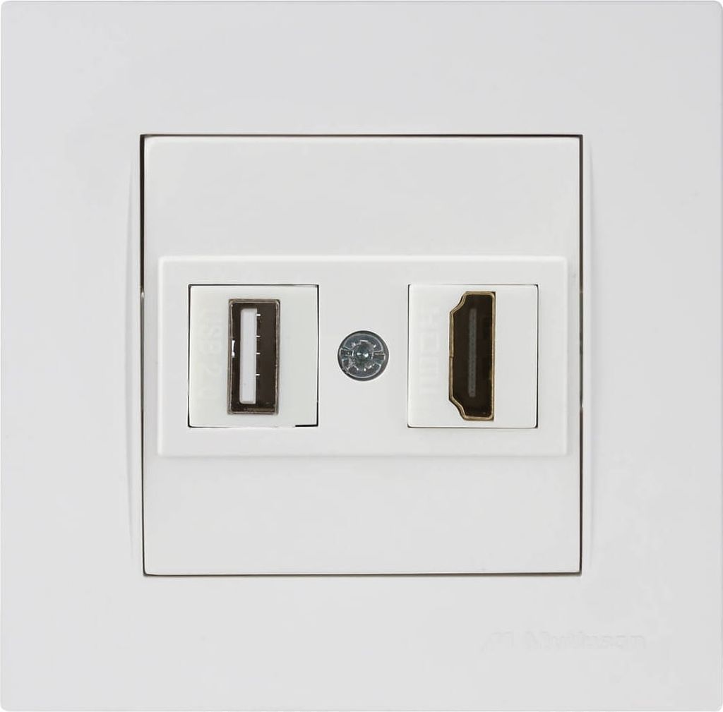Mutlusan Rita USB + HDMI Steckdose Weiss