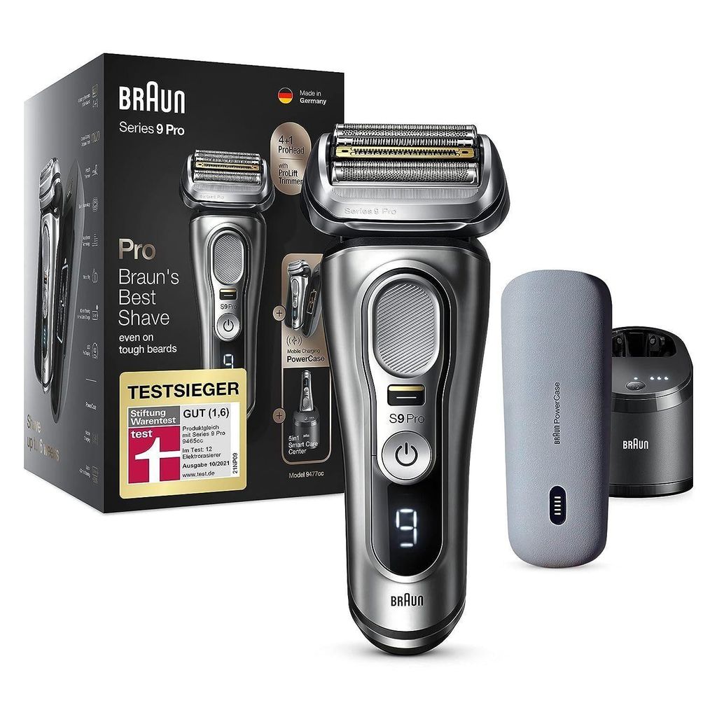 Braun Elektrorasierer Series 9 Pro Premium Rasierer Herren mit 4+1 Scherkopf Elektrorasierer, 5in1 Reinigungsstation, Aufsätze: 1,Elektrorasierer