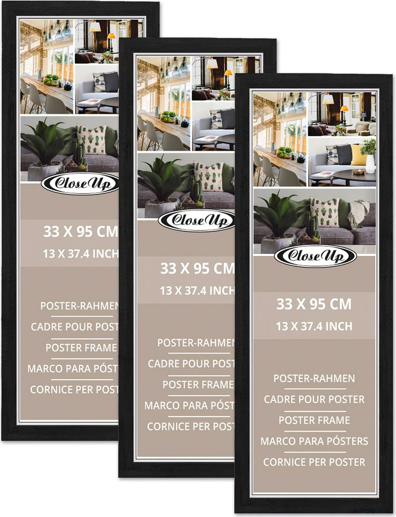 Posterrahmen 33 x 95 cm schwarz 3er Set