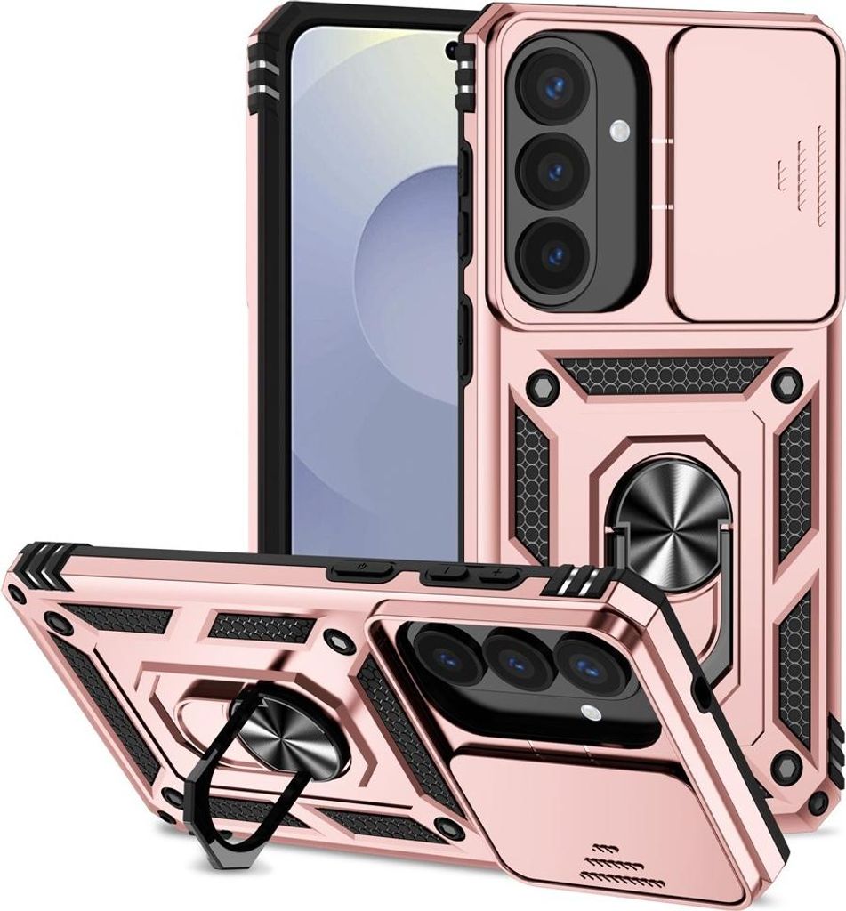 Samsung Galaxy S26 Plus Hülle - Coverup Armor Ring Ständer Back Cover mit Kamera Schutz - Roségold