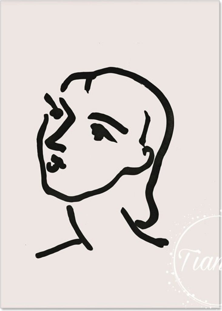 TPFLiving Kunstdruck LW-1207 (OHNE RAHMEN) Poster - Leinwand - Wandbild - Hochauflösender Giclée-Druck, langlebig und hochwertig - Abstrakte Frau...