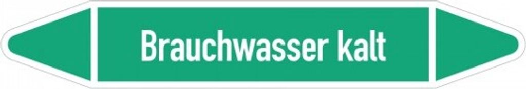 Dreifke Aufkleber I RKZ-Etikett Brauchwasser kalt, DIN 2403, grün/weiß, für ...