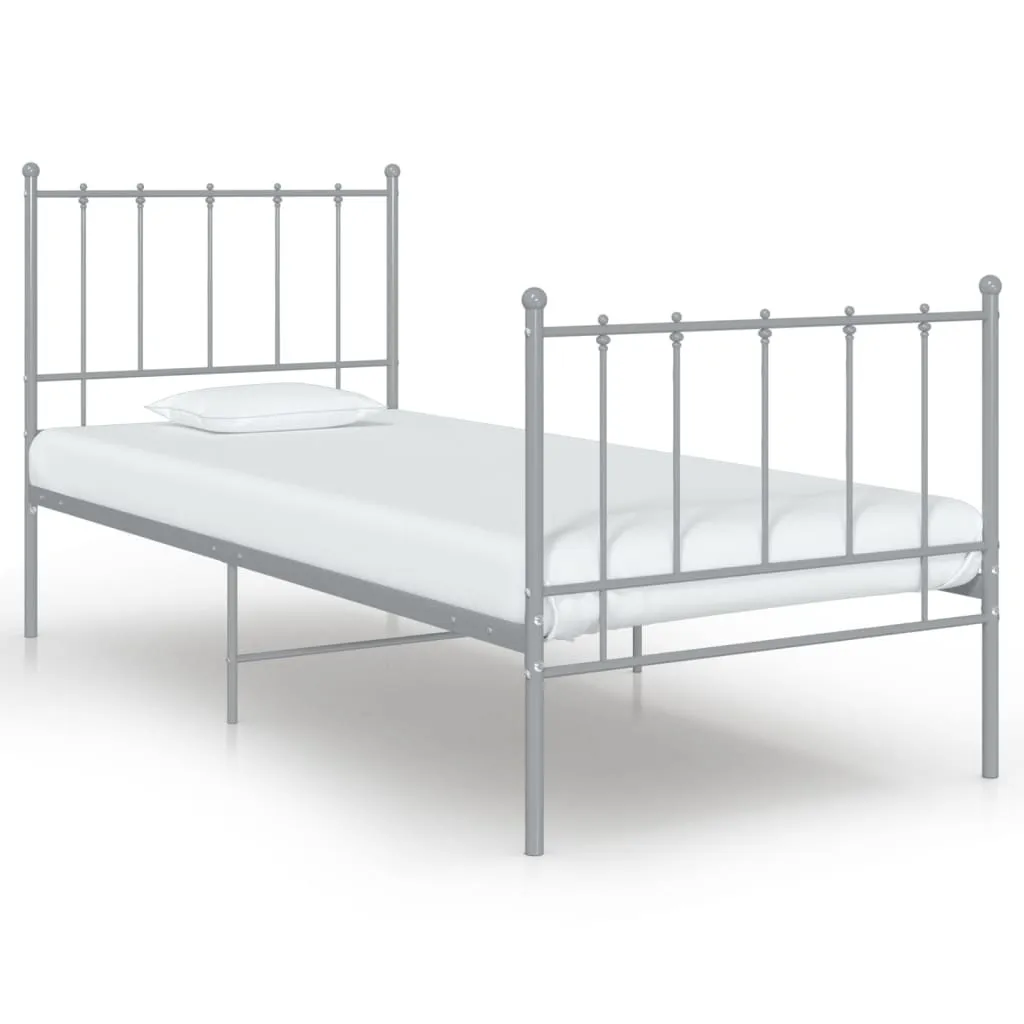 Lit vidaXL gris 100x200 cm - Lit simple idéal chambre d'ado ou studio