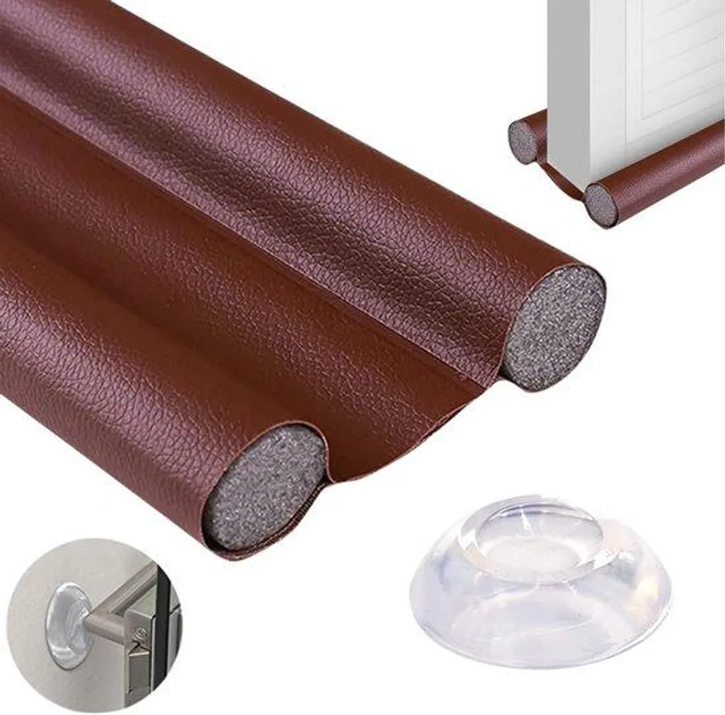 Butée de porte isolante 96 cm - Joint de bas de porte thermique gris
