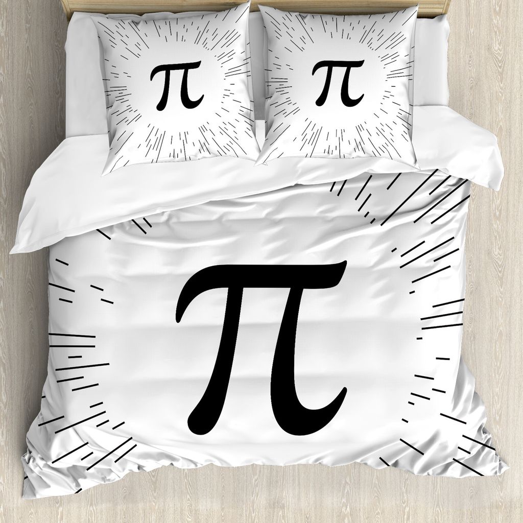 ABAKUHAUS Pi Bettbezug Set für Einzelbetten, Monochromatische Einfach Anzahl Zeichen, Milbensicher Allergiker geeignet mit Kissenbezug, 155 cm x 2...