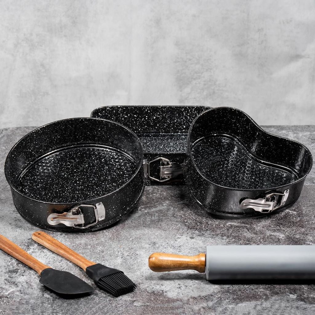 TOPFANN 3er Set TOPFANN Kuchenformen quadratisch/rund/herzförmig