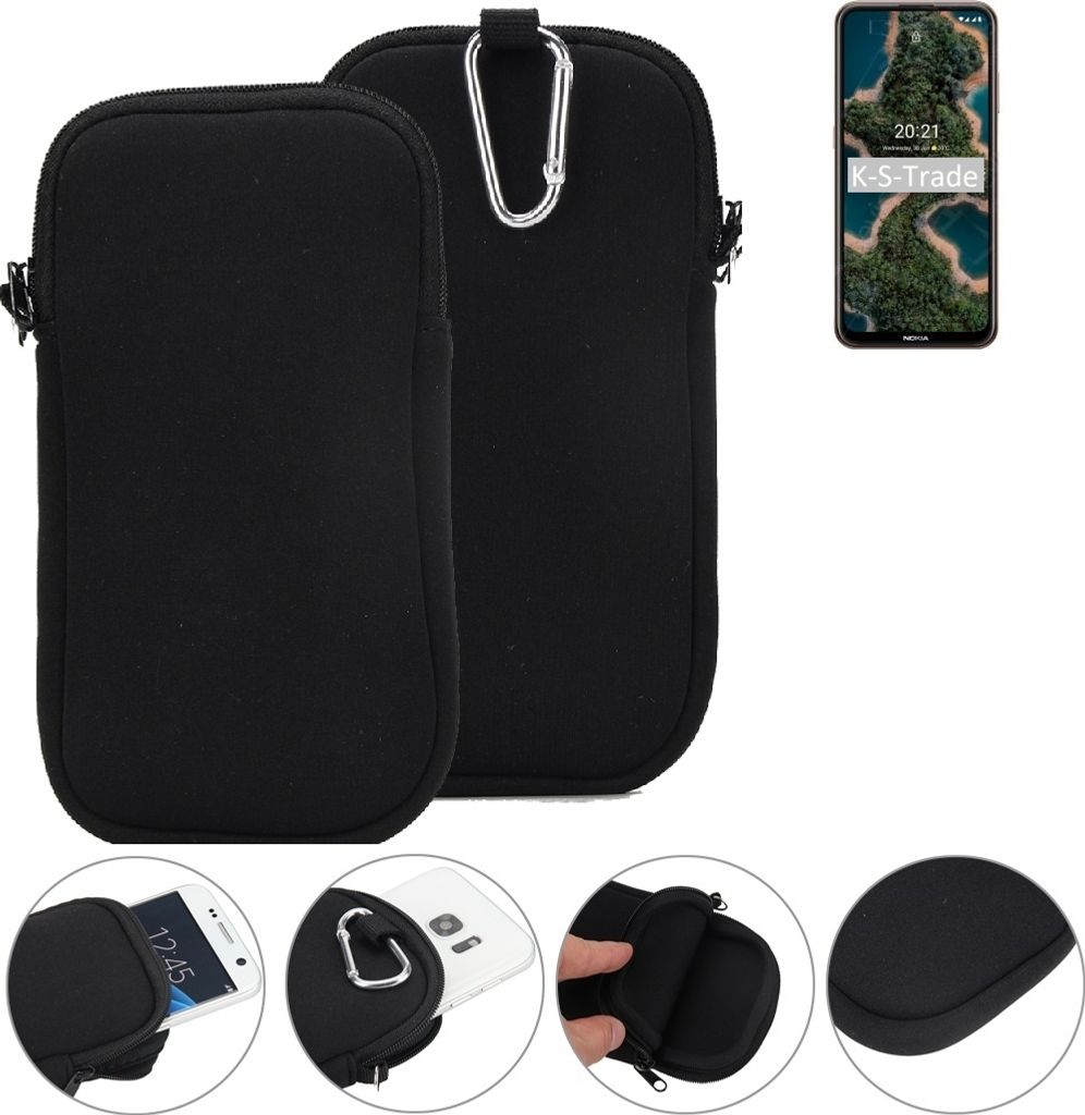 K-S-Trade Neopren-Hülle Handyhülle kompatibel mit Nokia X20 Schutzhülle Neoprenhülle Sleeve Schutz-Hülle Gürtel Tasche Case Holster Handytasche
