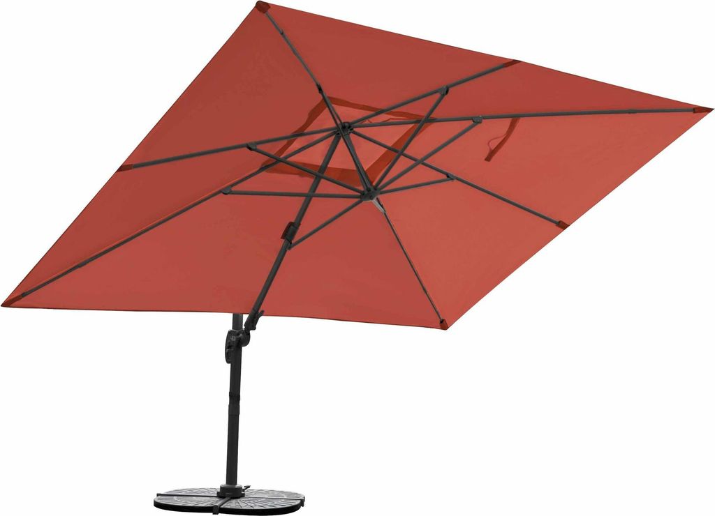 Sonnenschirm 3m x 4m, Aluminium; UV-Schutz; inkl. Regencover