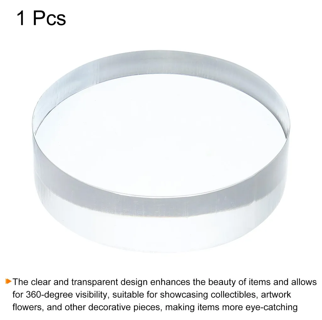 Cylindre Acrylique Transparent 6x1.2" Solide - Support de Collection