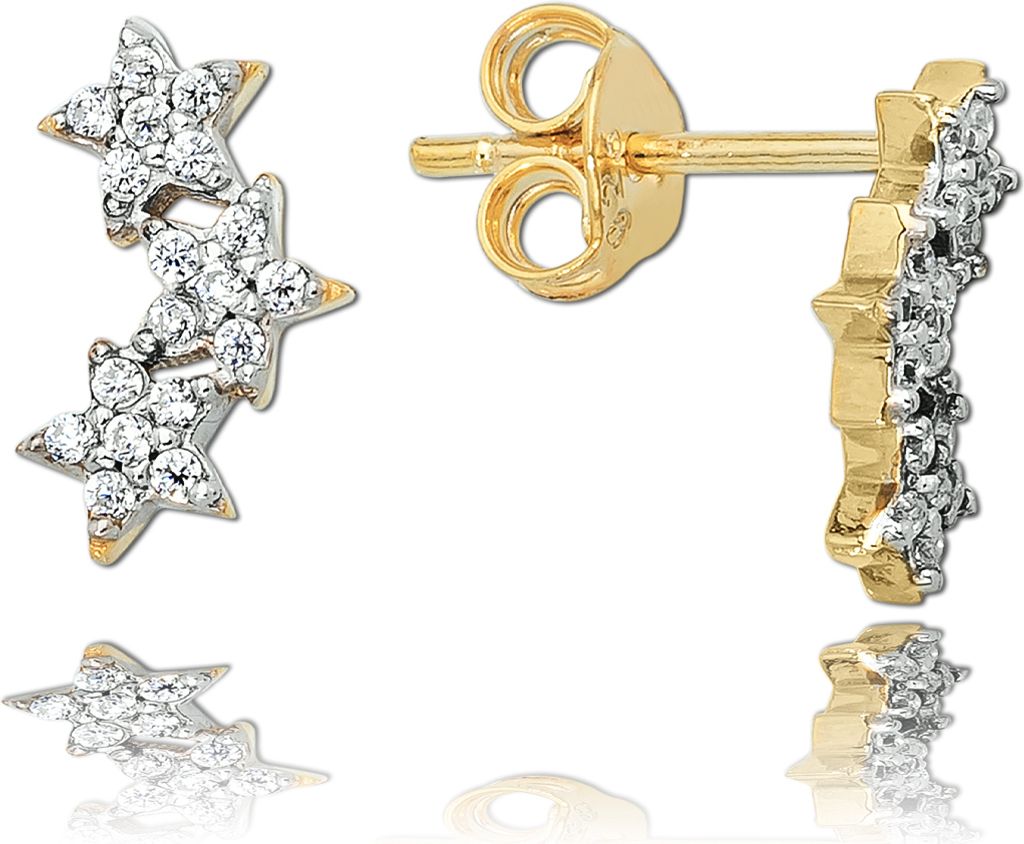 Balia Ohrstecker Gold 333 weiß, gold Damen Schmuck BGO0054GW