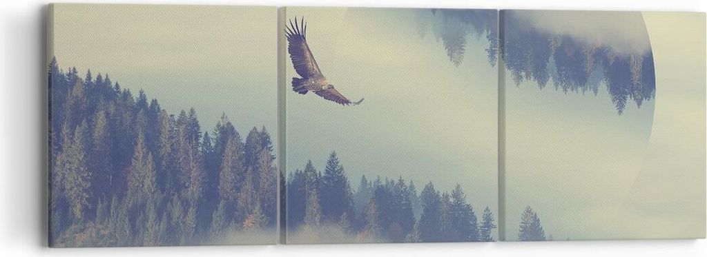 Bild auf Leinwand - Leinwandbild - Vogel Natur Wald - 90x30cm - Wand Bild - Wanddeko - Wandbilder - Leinwanddruck - Bilder - Kunstdruck - Wanddekor...