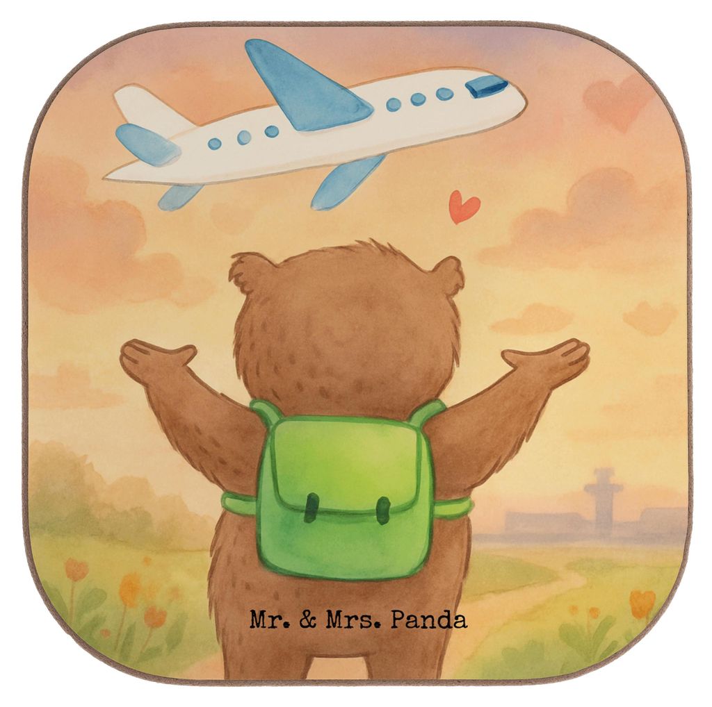 Mr. & Mrs. Panda Untersetzer für Gläser Bär Flugzeug Design - Weiß - Geschenk, Valentinstag, Glas, Tassen, bieruntersetzer, Frauen, Freundin, H...