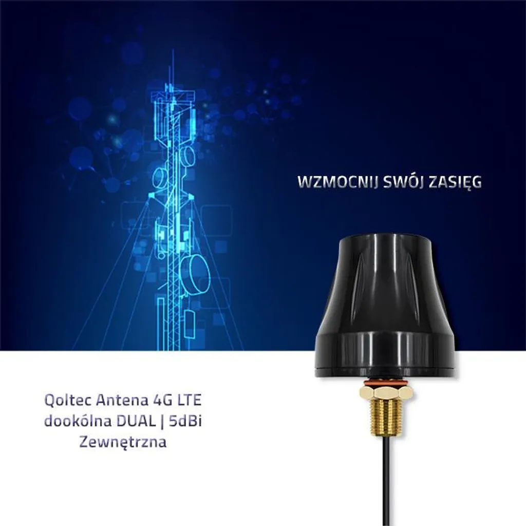 Antenne 4G LTE DUAL Omnidirectionnelle Blanche avec Gain 5dBi et SMA 5m