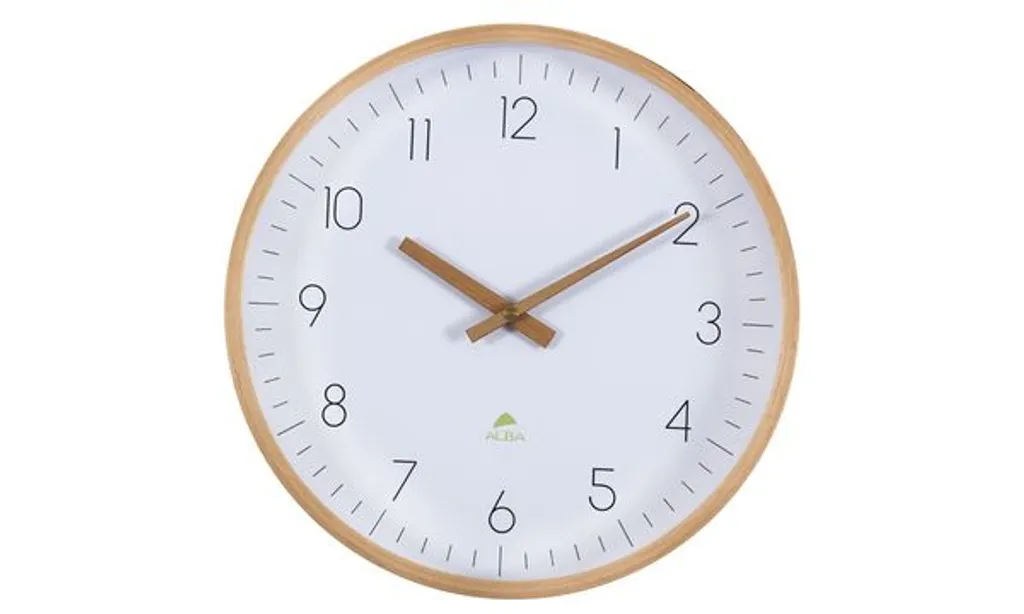 ALBA HORTREE Horloge murale en bois de 30 cm avec mécanisme à quartz