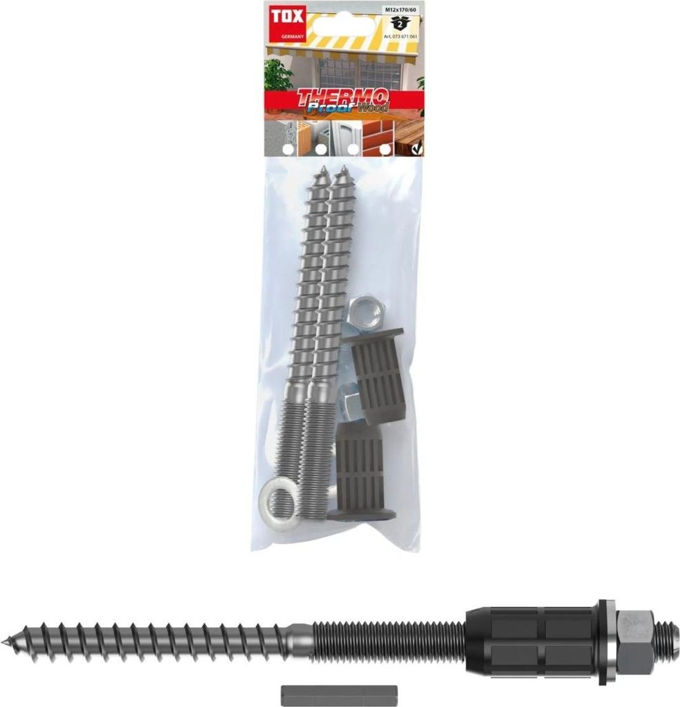 TOX Schwerlast-Montagesystem Thermo Proof Wood M12x170/60 (2 Stk.) / außen