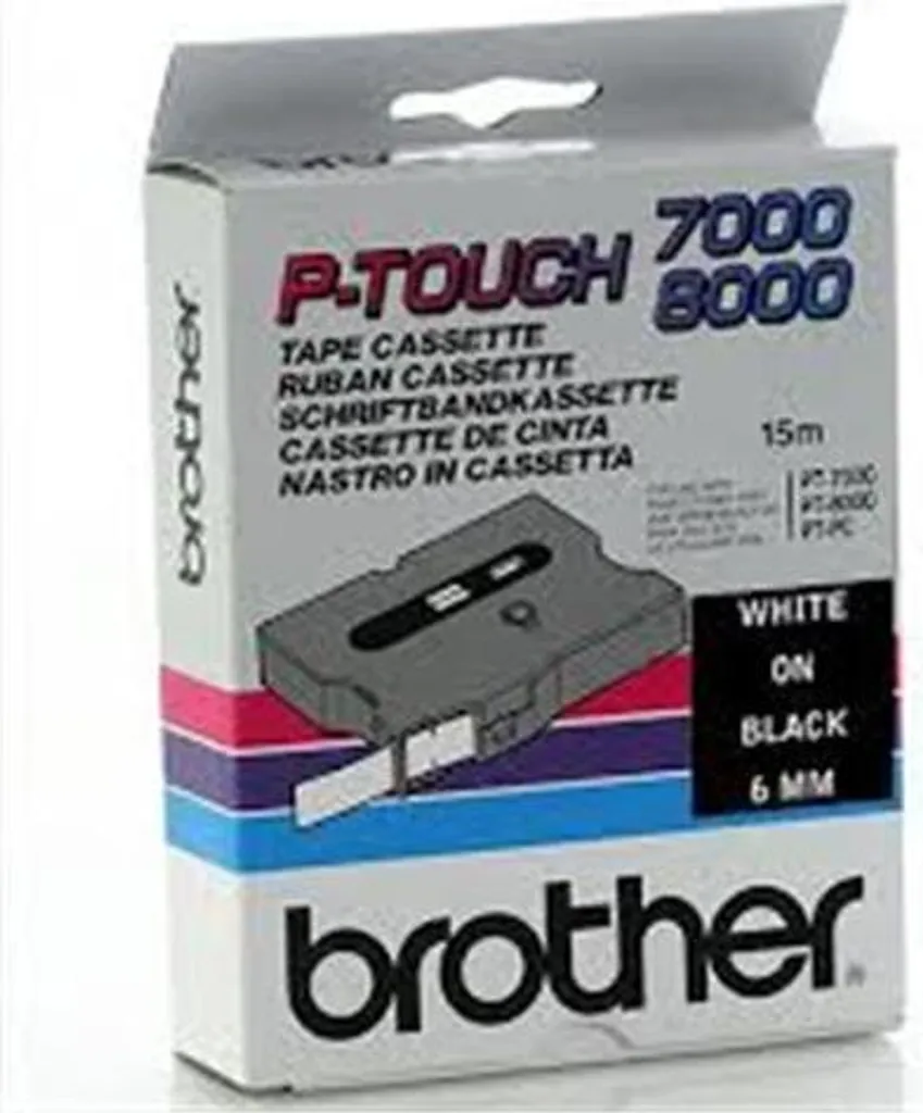 Ruban Brother TX315 noir 6 mm x 15 m - Étiquettes thermiques directes