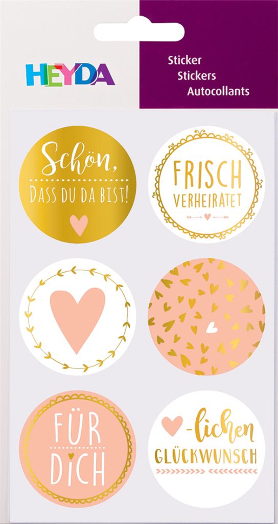 HEYDA Rundsticker "Schön" Durchmesser: 40 mm 4 Blatt à 6 Produktbild 
