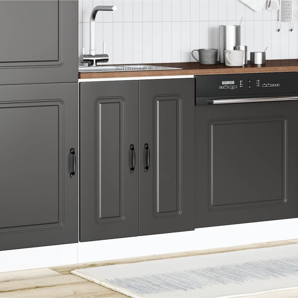 "Winterschlussverkauf "Spülenunterschrankk/Sideboard Küche Moderne - CLORIS - Buffetschrank - Kalmar Schwarz 60x46x81,5 cm Holzwerkstoff - NeuMö...
