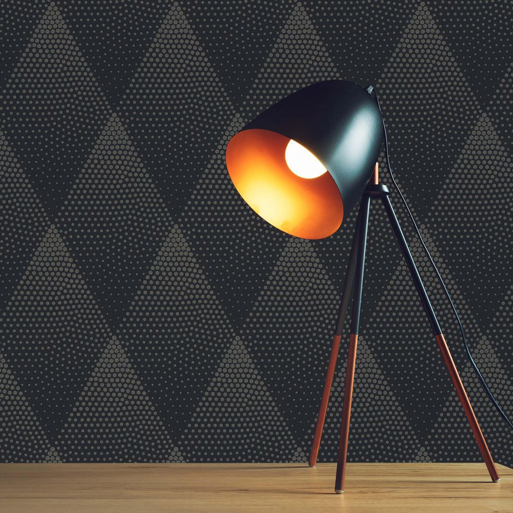 TADESSI Tapete 3D Design Arianna M1-No.407 Vliestapete Gold Schwarz Punktetapete Kreistapete Wohnzimmer Schlafzimmer