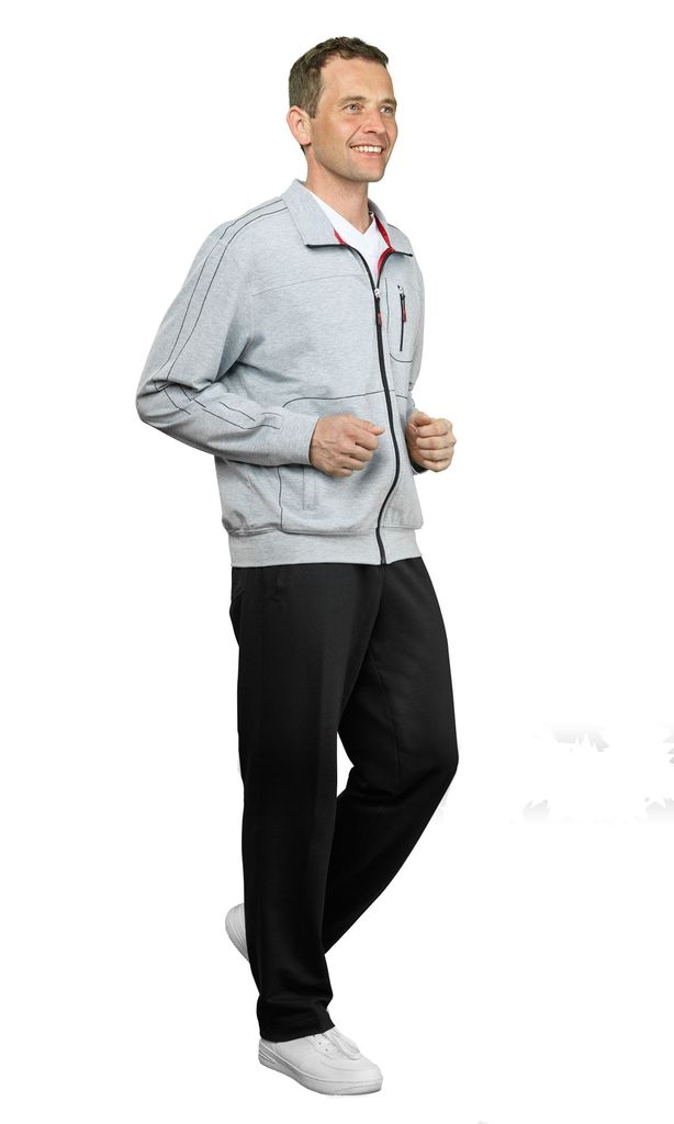 Authentic klein - Herren Sport und Freizeit Jacke aus Baumwollmix in verschiedenen Farben (53033), Farbe:Silber melange (070), Größe:68