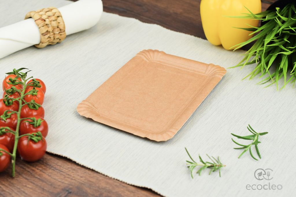 Pappteller Eckig, 13x20 Cm, Weiß – 1000 Stück, Einweg-Papierteller Für Feiern & Events