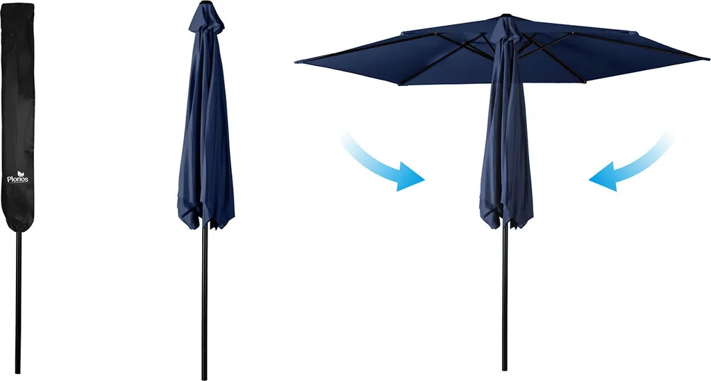 Grand parasol 6 segments pliable 3m avec housse de protection - 10