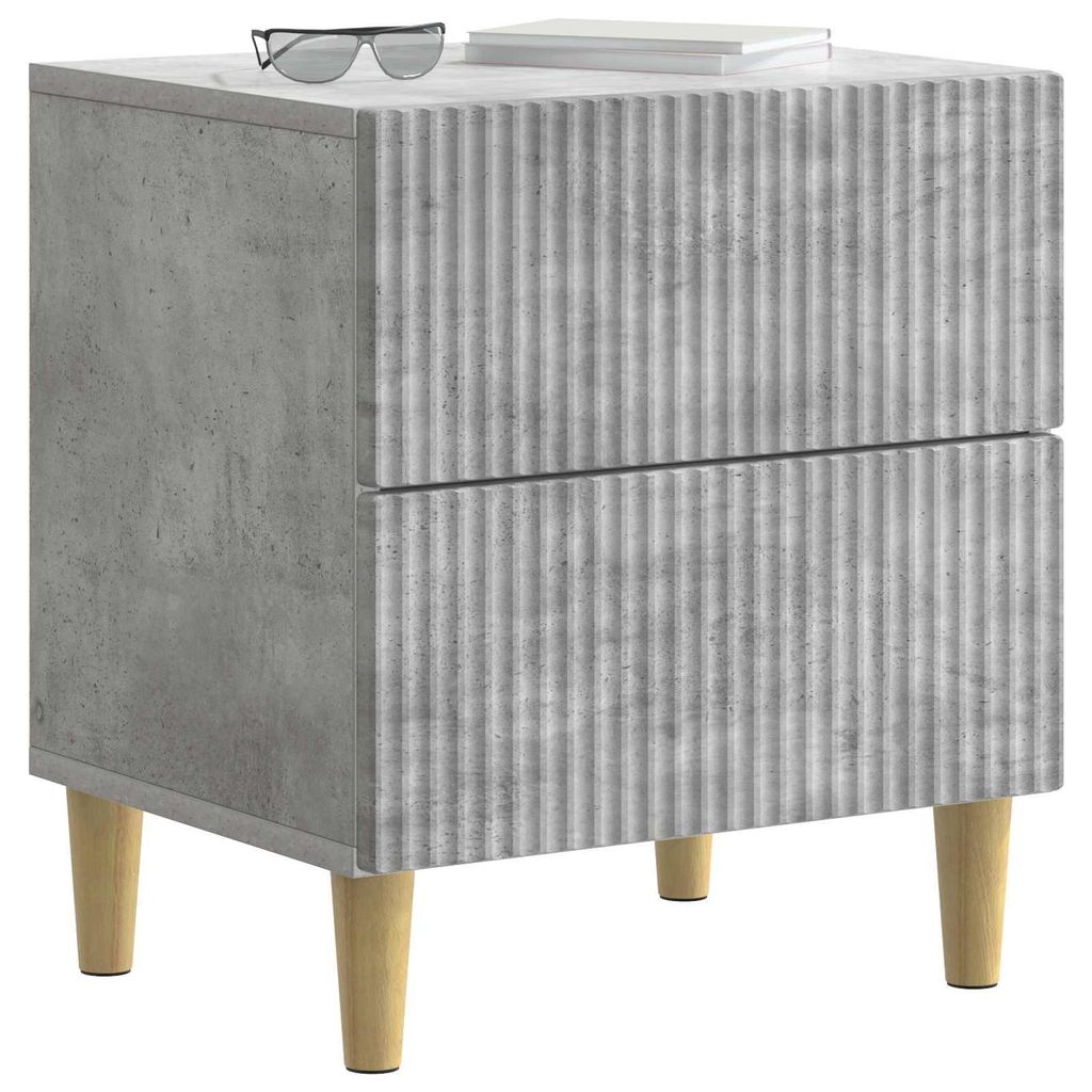 vidaXL Nachttisch 2 pcs Betongrau 43 x 34,5 x 48 cm Holzwerkstoff