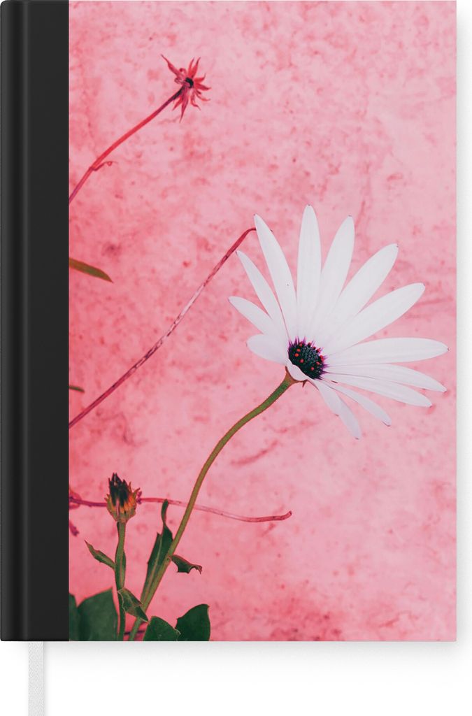 MuchoWow Notizbuch Tagebuch Haushaltsbuch Notebook A5 Blumen - Rosa - Vintage - Notizblock - Notizheft - Notebook - Schreibblock - Papier