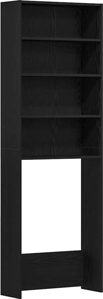 vidaXL Waschmaschinen-Schrank Schwarz Eichen-Optik 64 x 24 x 190 cm