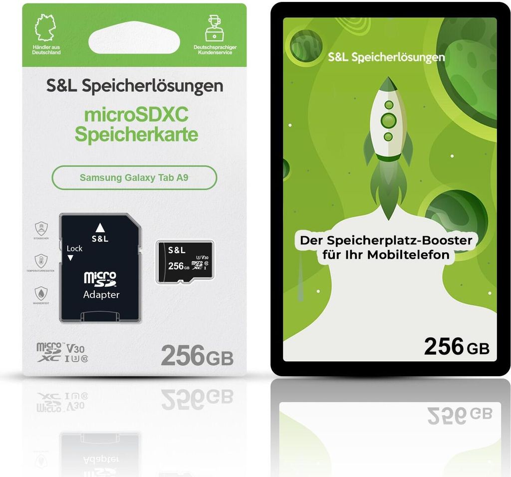 microSD Speicherkarte S&L für Samsung Galaxy Tab A9 - Speicherkapazität: 256 GB
