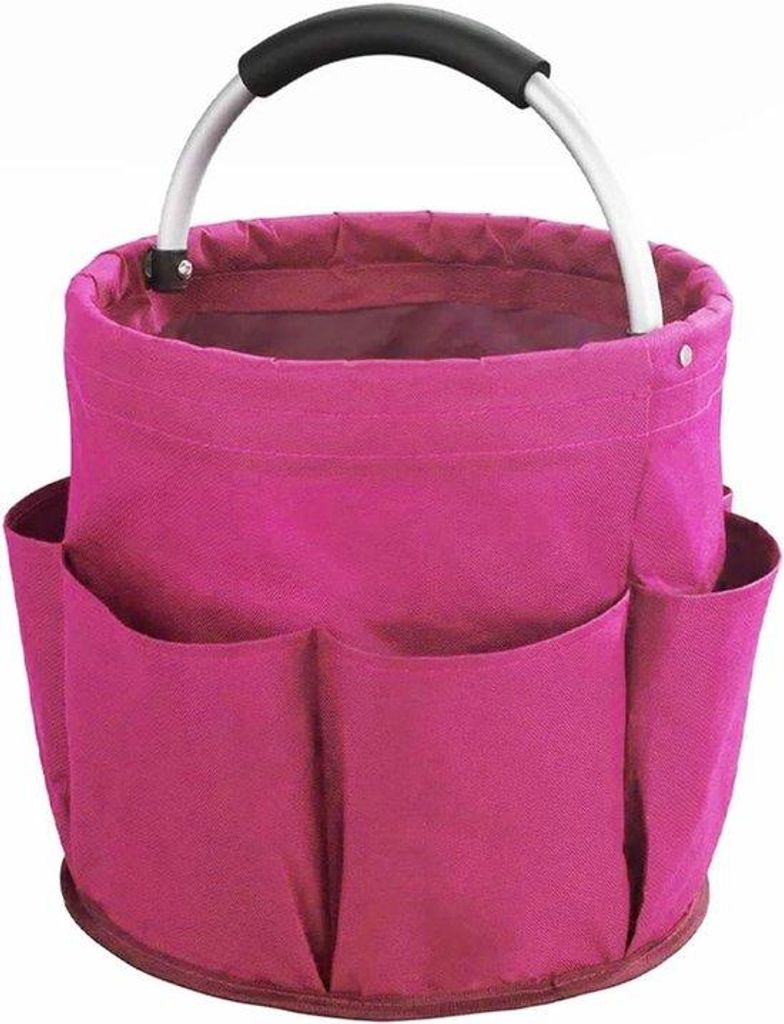 Rosafarbene Faltschublade Reinigungswagen ideal für Badezimmer und Garten