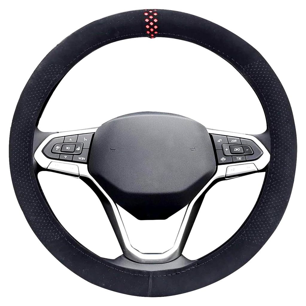 Lenkradbezug Auto, Lenkradhülle in Universal Größe 37-38 cm, Lenkradschutz Auto für Sommer Winter, Anti-Rutsch Komfort, Schwarz