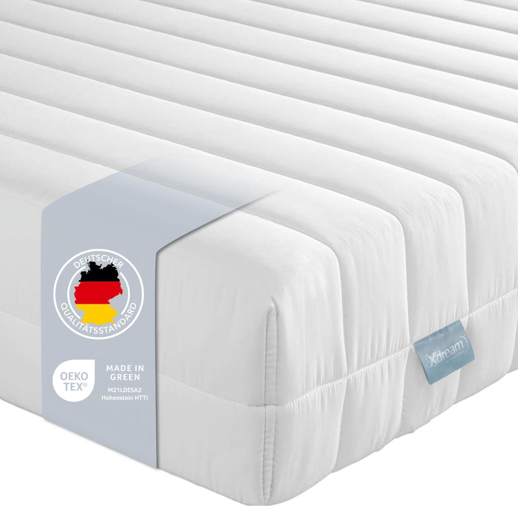A close-up view of a white mattress.