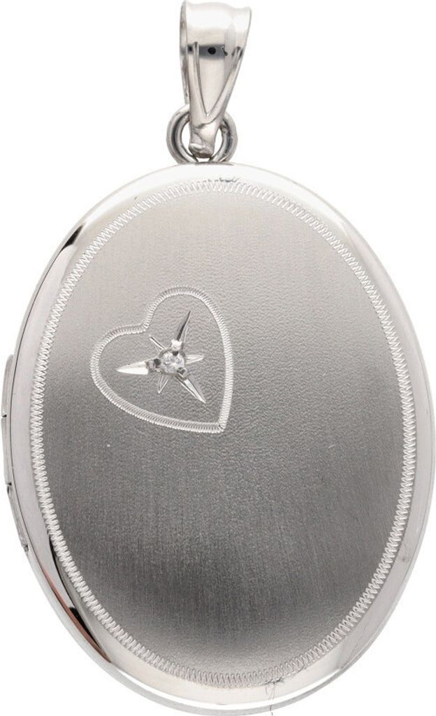 Anhänger Medaillon oval echt Silber 925 rhodiniert