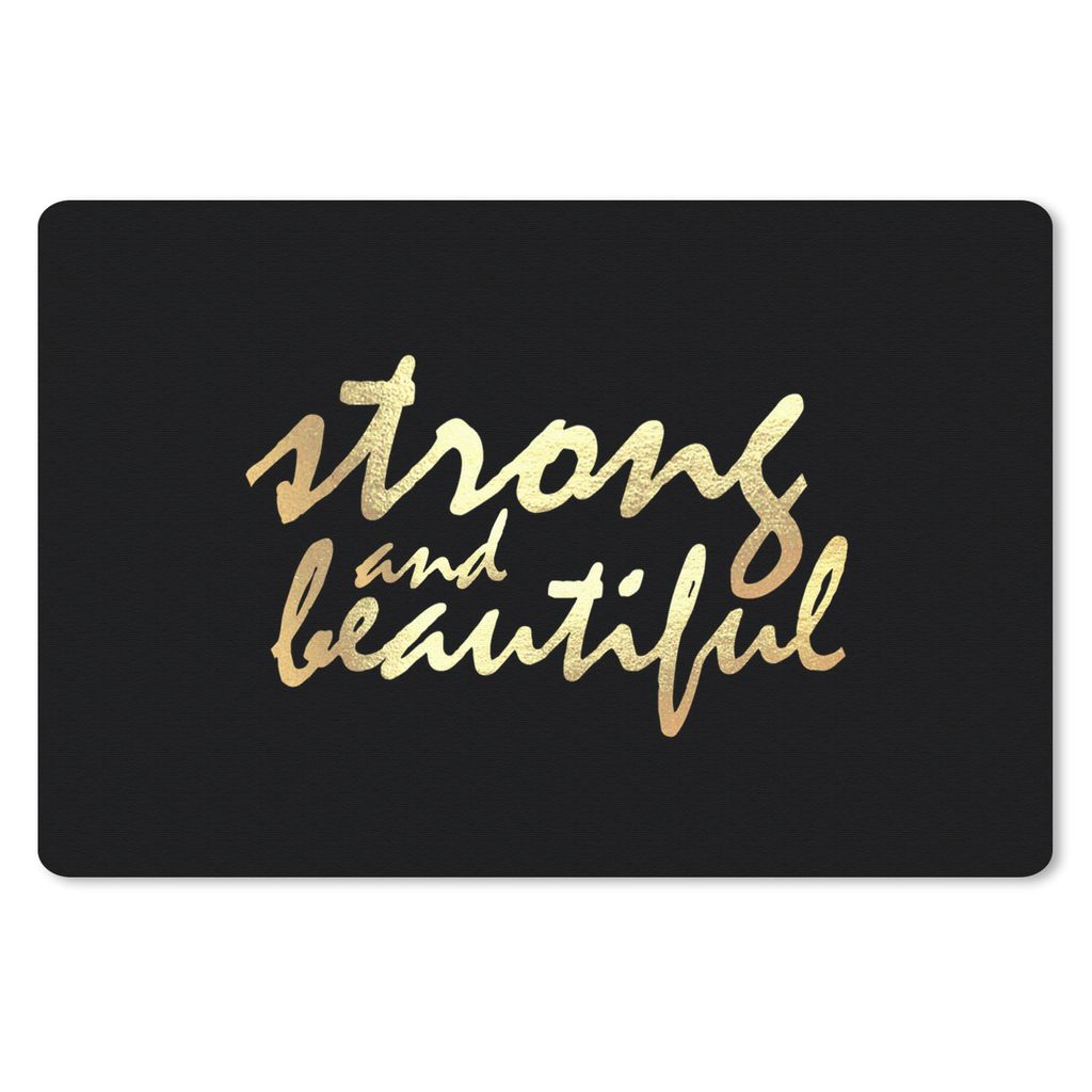 MuchoWow Schreibtischunterlage Zitate - Motivation - Schwarz - Gold 60x40 cm - XXL Mauspad - Großes Mauspad